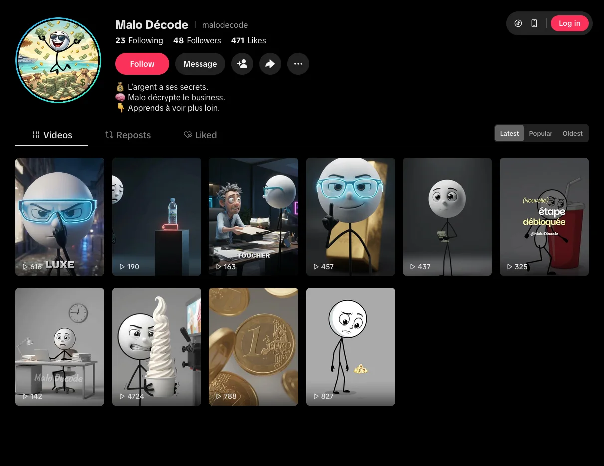 Malo Décode TikTok channel