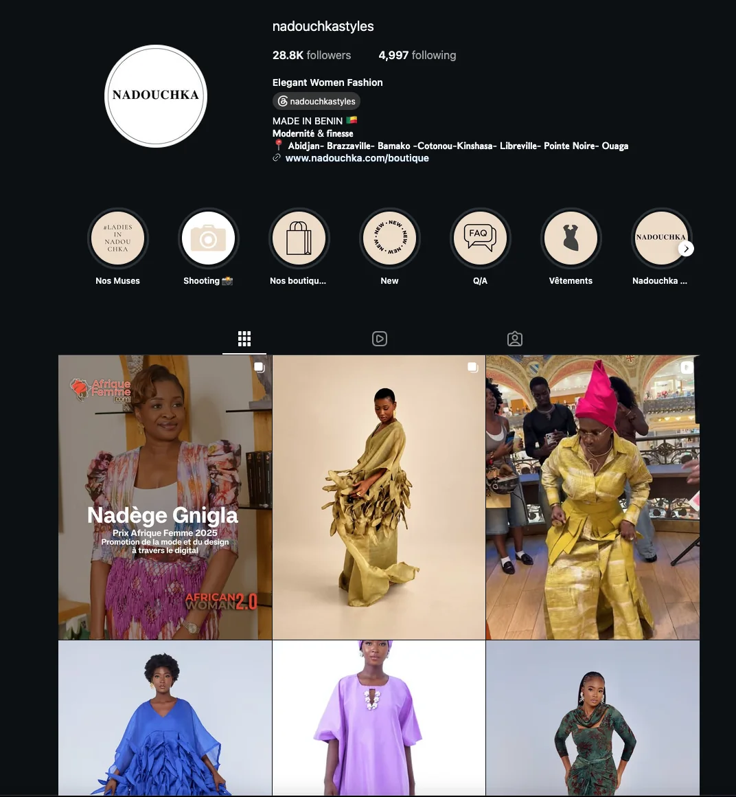 Nadouchka Instagram community presence