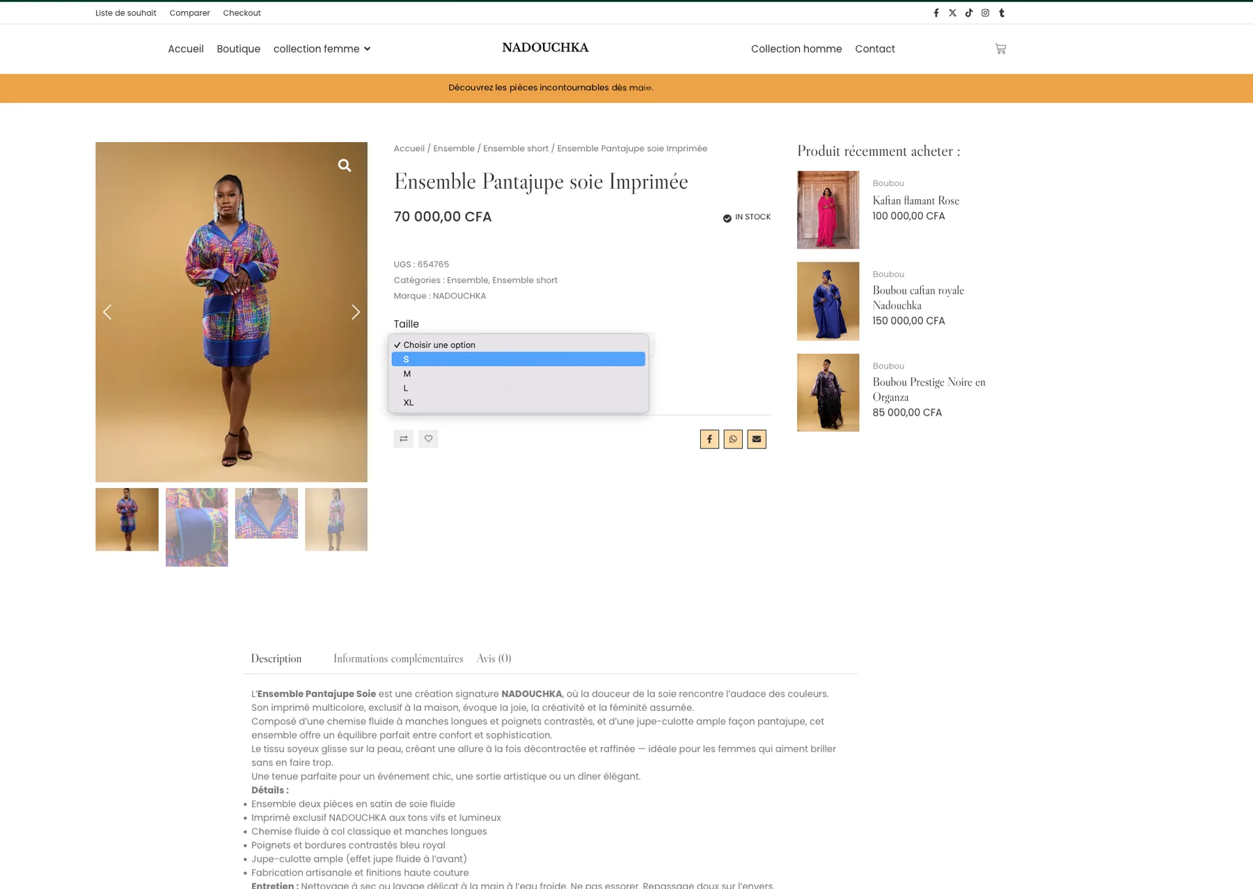 Nadouchka product detail page