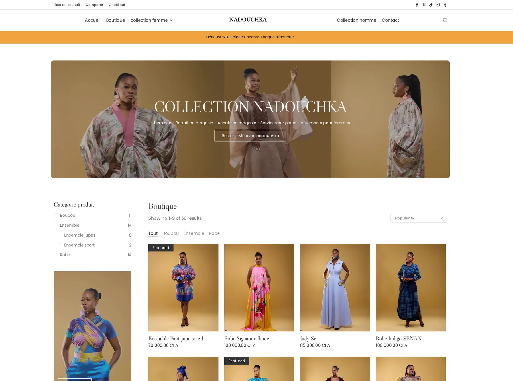 Nadouchka e-commerce shop