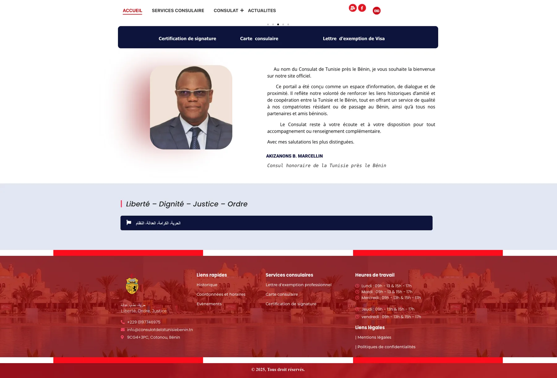 Tunisia Consulate website