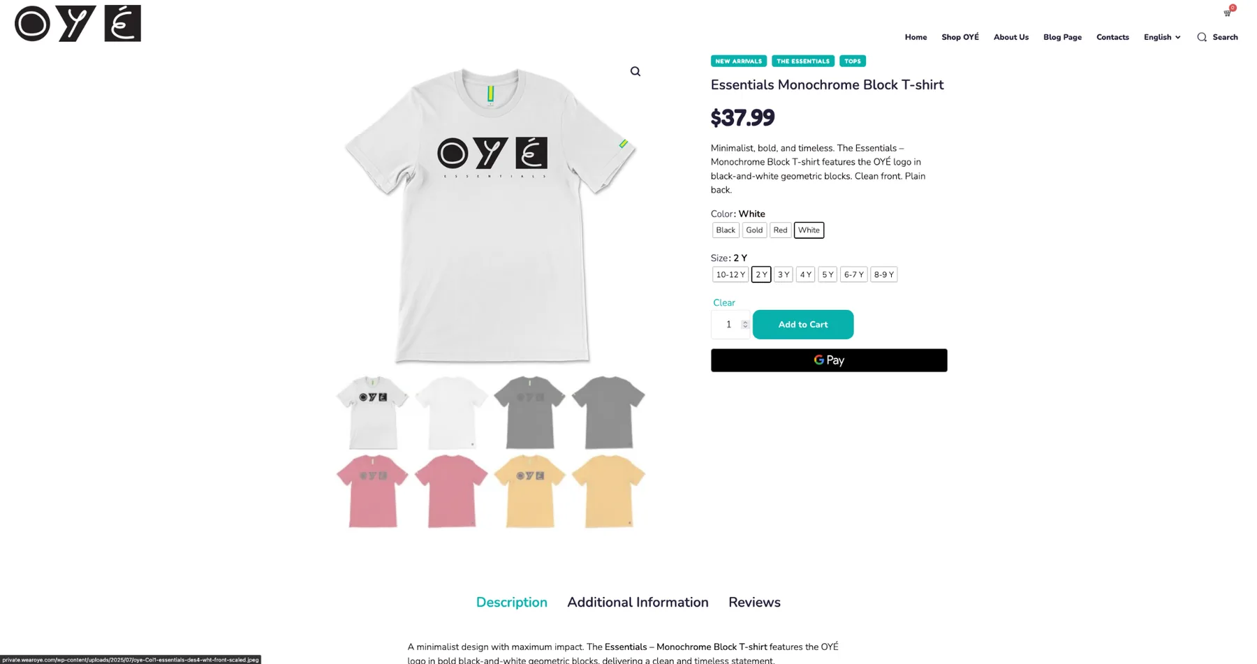 Wear OYÉ product detail page